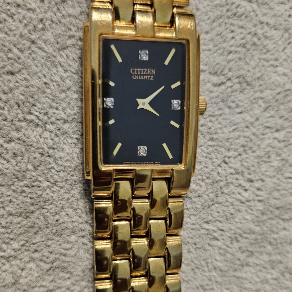 Citizen Women's Watch Black Dial w Cubic Zirconia stamp# 280494